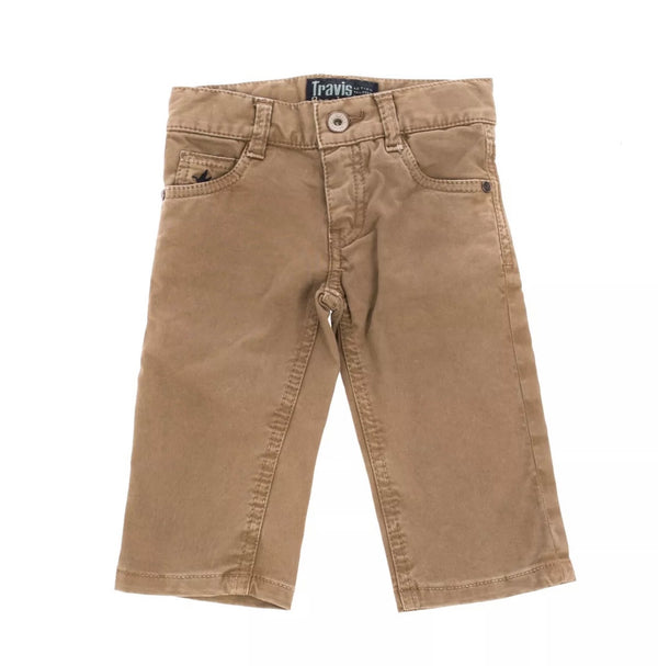 BROOKSFIELD Boys Brown Stretch Trousers With Logo