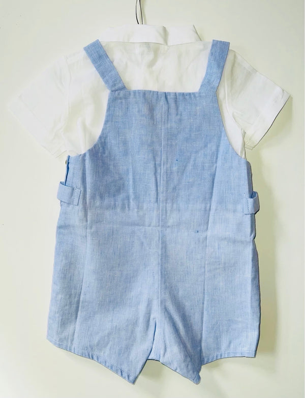 CHIC by LARANJINHA Baby Boys 2 Pieces Linen Outfit Shorts And Shirt