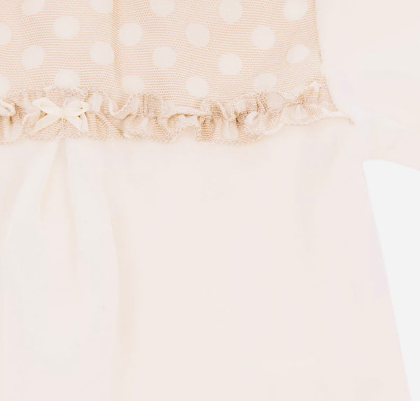 PERDIPIU Velour Ivory Baby Girls Top & Trousers Set With Peter Pan Collar