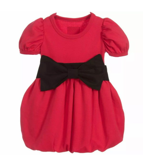 THE TINY UNIVERSE Girls Red Dress With Black Big Bow