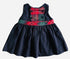 PATACHOU Baby Girls Dress Navy Blue With Tartan Pattern