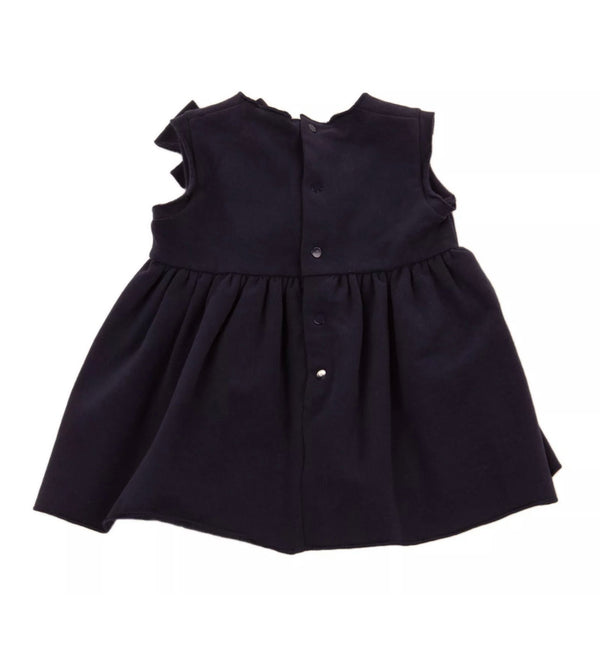 LE BEBE' Sweat Flare Navy Blue Dress With Front Side Bow