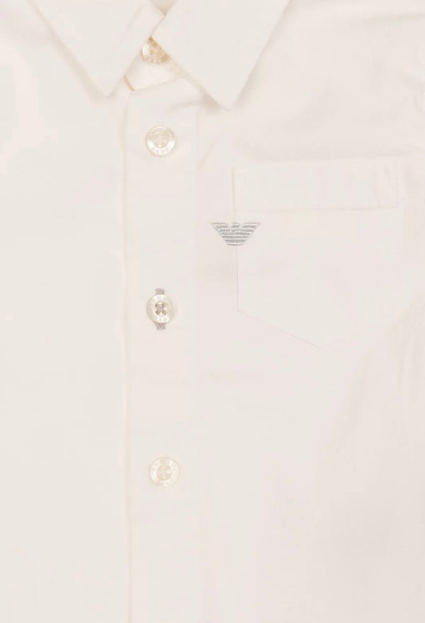 ARMANI Baby Ivory Shirt With Grey Front Logo