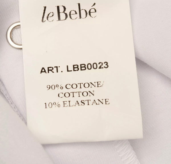 LE BEBE' Baby Set White Collared Blouse & Bottoms With Embroidered Logo