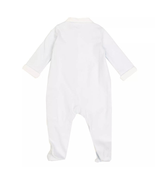 LARANJINHA Light Blue Boys Babygrow Two Tone With Regular Collar